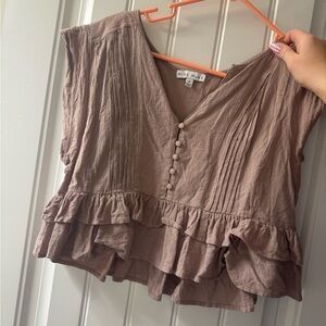 Wild Fable Dusty Pink Ruffle Blouse
